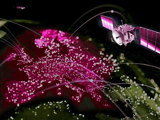 An AI-generated image can be seen, which represents a satellite network.