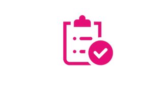 Magenta Icon Checkliste mit Haken