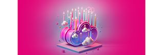 A cake with candles.