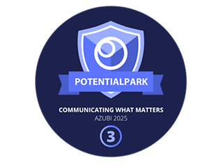 Potential Park Seal with the inscription: Communication what matters, AZUBI 2025, 3rd place